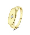 Plain Shape with Blink CZ Stone Silver Ring NSR-4041